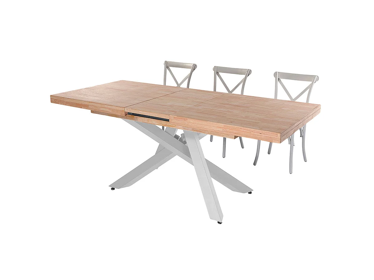 Mesa de comedor Xena extensible forma rectangular roble Nordish/blanco 76x160-200-240x90 cm Adec