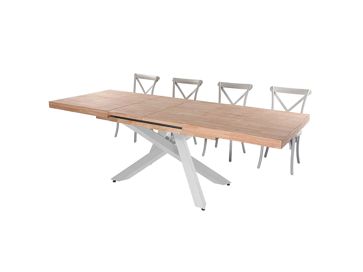 Mesa de comedor Xena extensible forma rectangular roble Nordish/blanco 76x160-200-240x90 cm Adec
