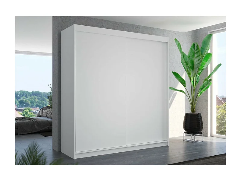 Armoire Tessia (200 cm)/Portes coulissantes/Blanc