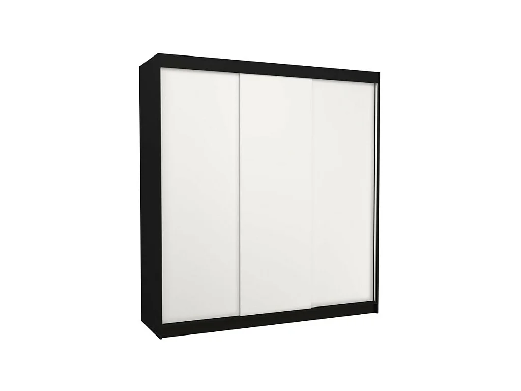 Armoire Mia (200 cm)/Portes coulissantes/Noir&Blanc