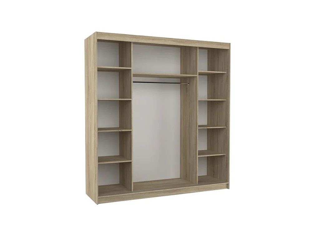Armoire Mia (200 cm)/Portes coulissantes/Sonoma&Blanc