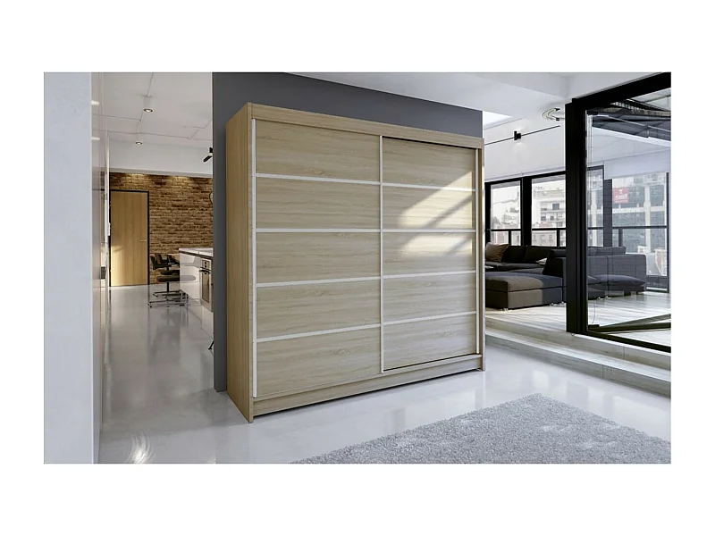 Armoire Sierra (180cm)/Portes coulissantes/Sonoma