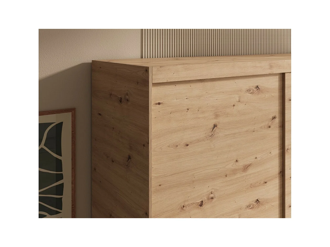 Armadio Helga (160cm)/Ante scorrevoli/Specchio/Marrone