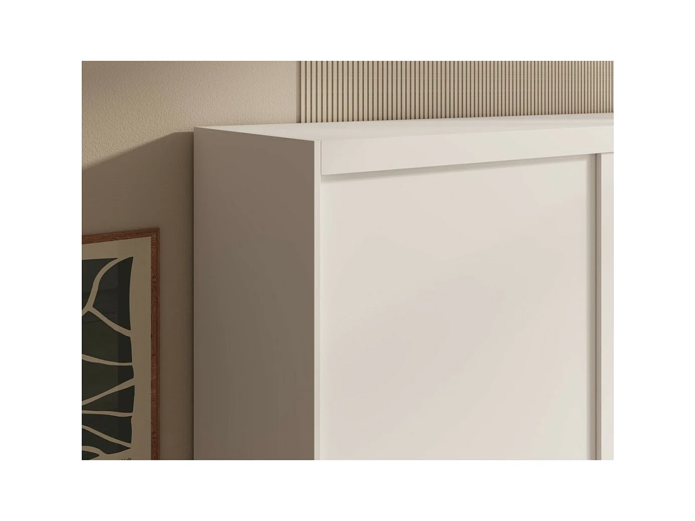 Armadio Helga (180cm)/Ante scorrevoli/Specchio/Bianco