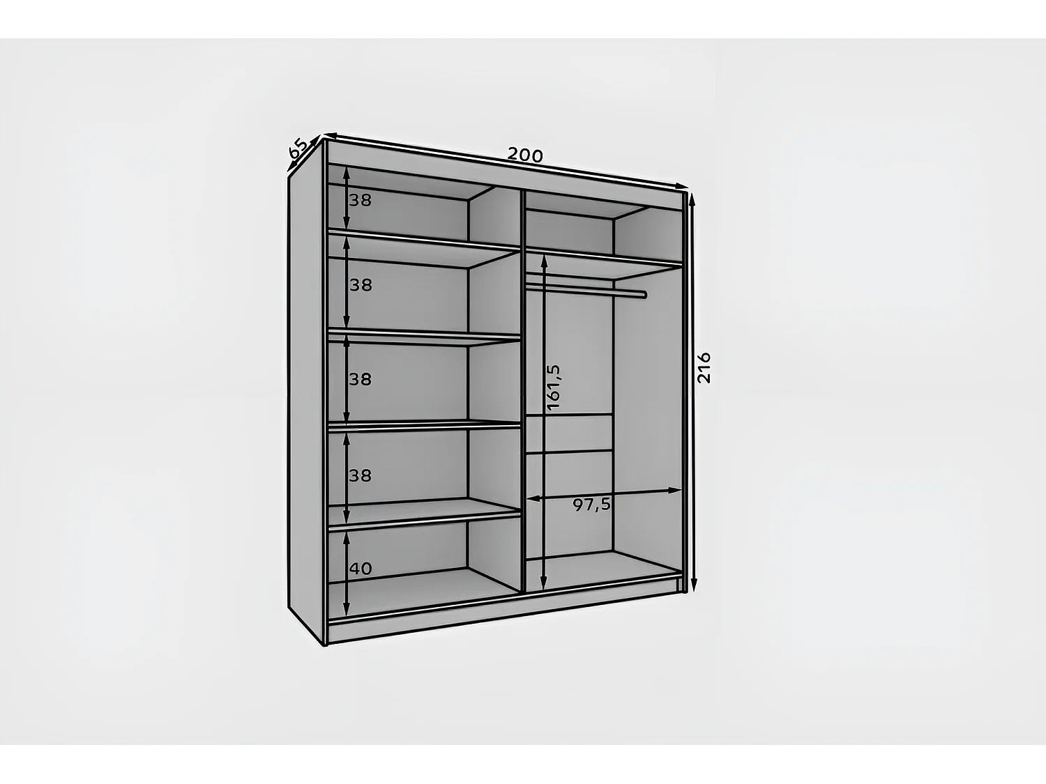 Armoire Sierra (180 cm)/Portes coulissantes et LED/Marron