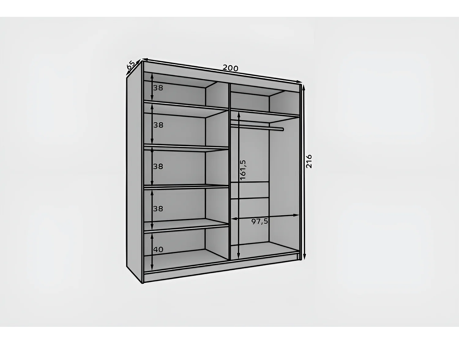 Armoire Sierra (180 cm)/Portes coulissantes et LED/Marron