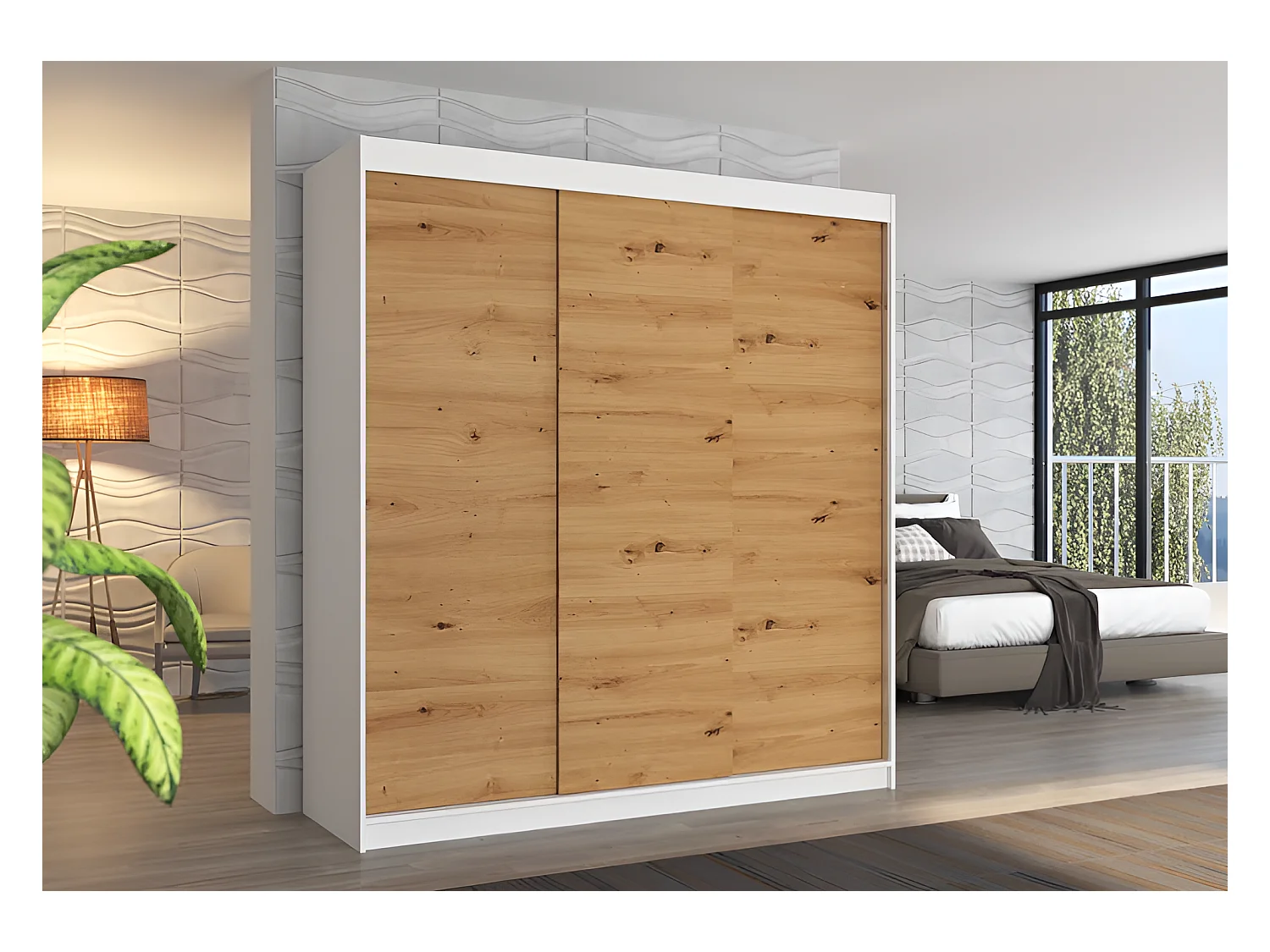 Armadio Mia (200cm)/Ante scorrevoli/Artisan&Bianco