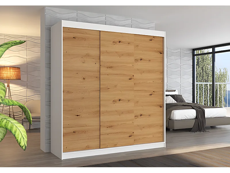 Armadio Mia (200cm)/Ante scorrevoli/Artisan&Bianco