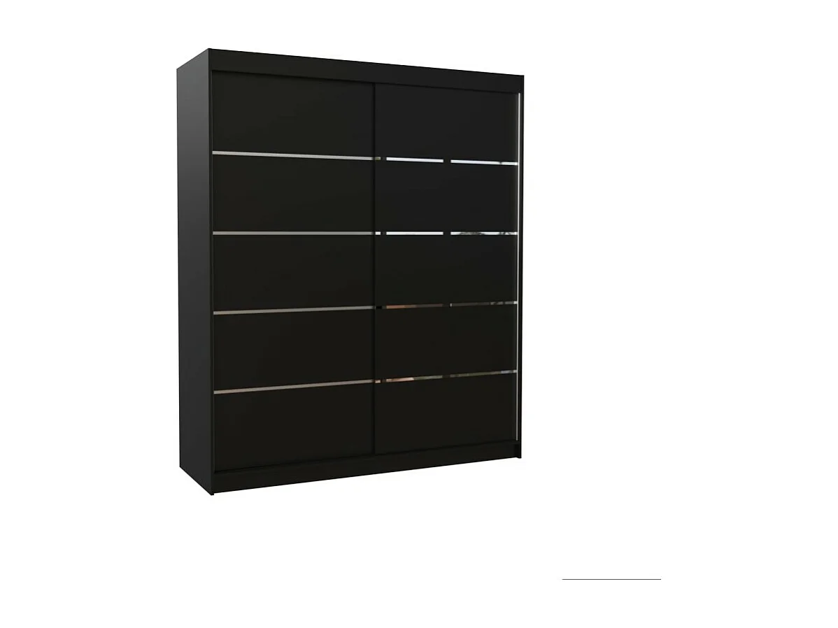 Armadio Sierra (180cm)/Ante scorrevoli/Nero