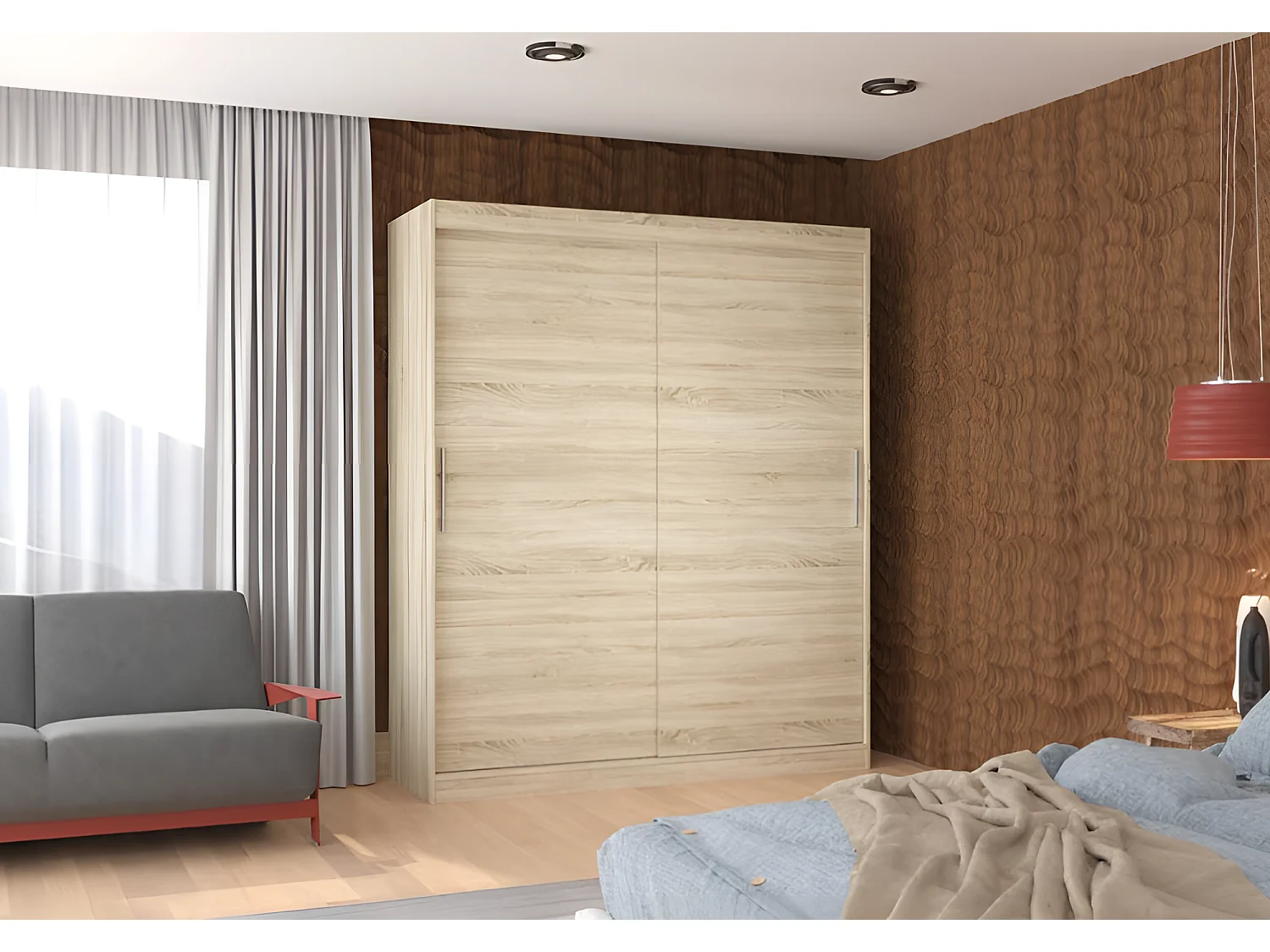 Armadio Liam (180cm)/Ante scorrevoli/Sonoma