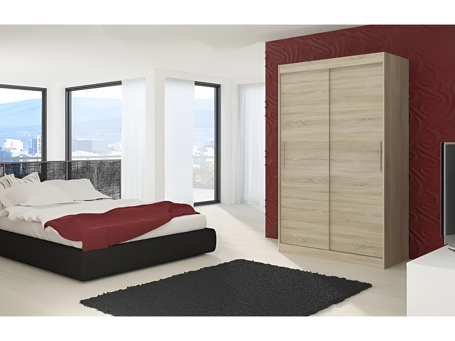 Armadio Liam (180cm)/Ante scorrevoli/Sonoma