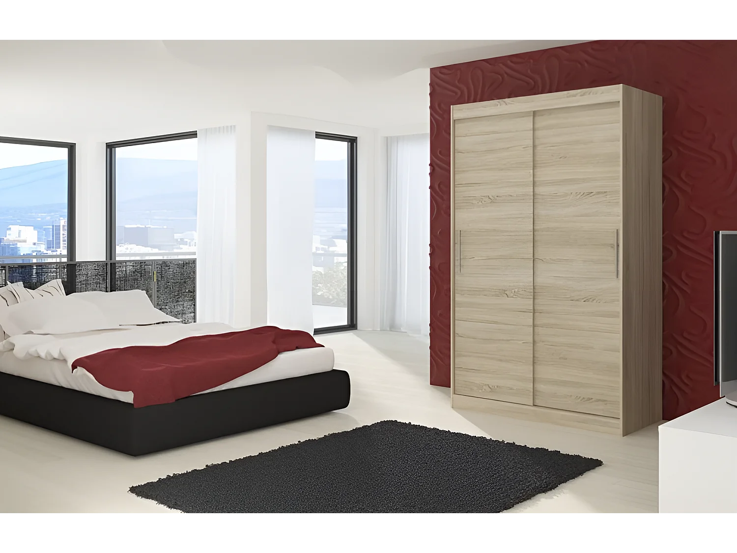 Armadio Liam (180cm)/Ante scorrevoli/Sonoma