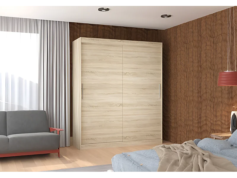 Kleiderschrank Liam (180cm))/Schiebetüren/Sonoma