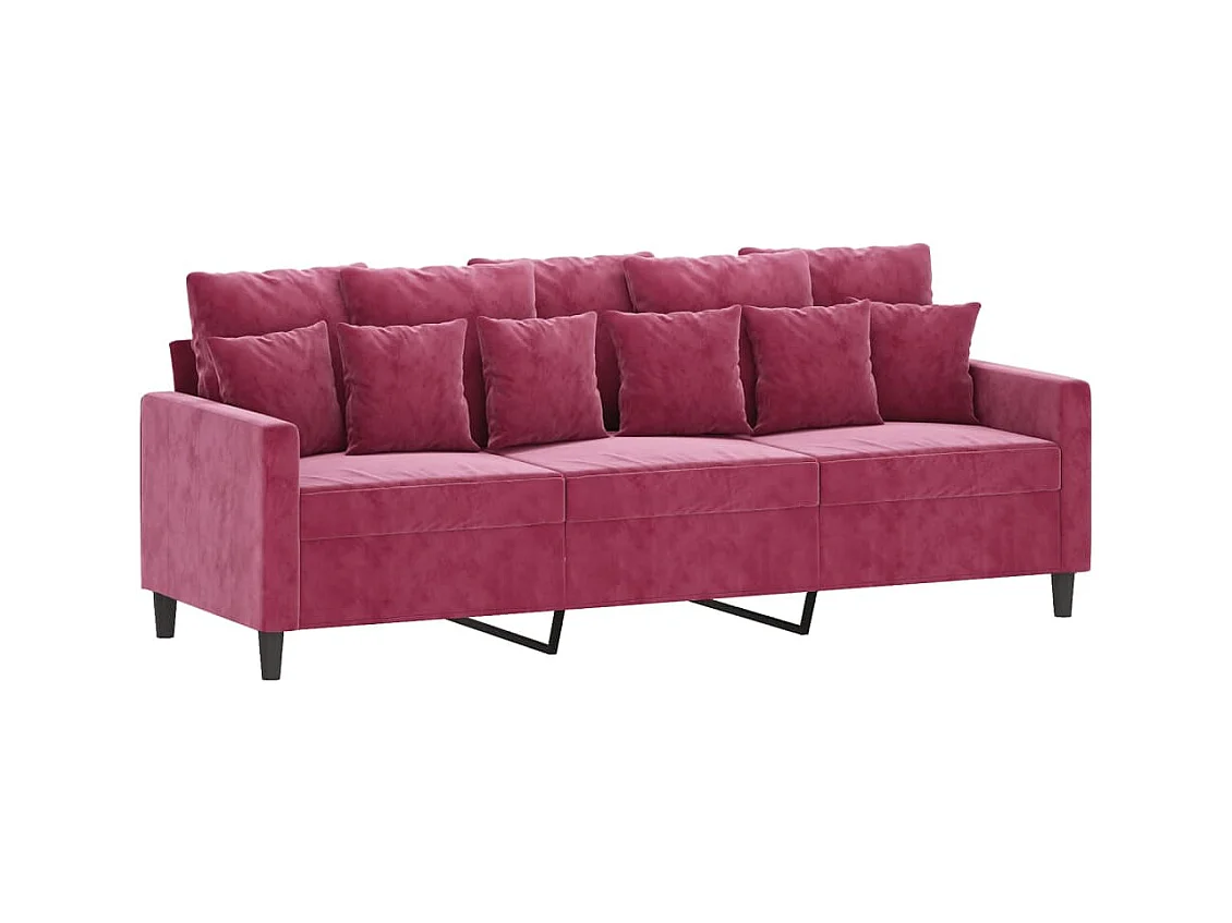2-delige Loungeset met kussens fluweel wijnrood