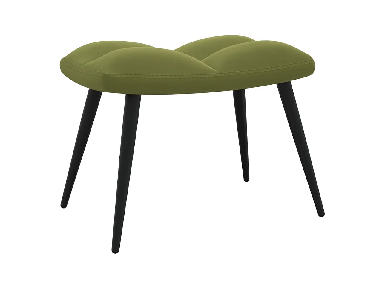 Cadeira de descanso com banco veludo verde-claro