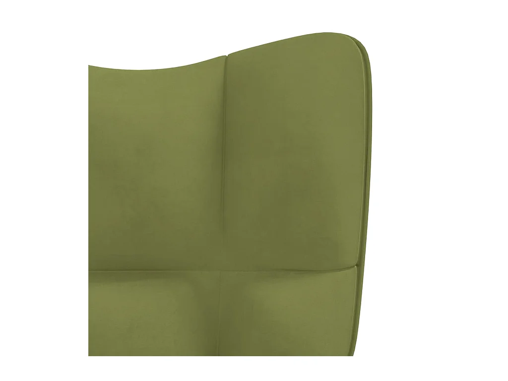 Cadeira de descanso com banco veludo verde-claro