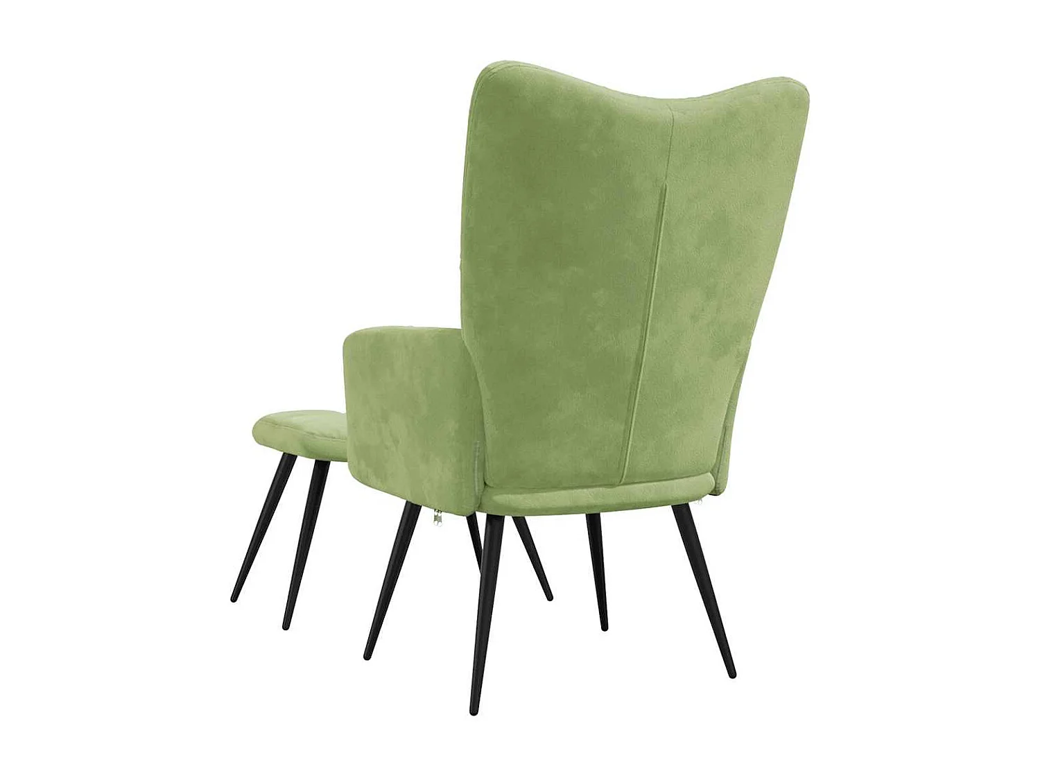 Chaise de relaxation avec tabouret Vert clair Velours