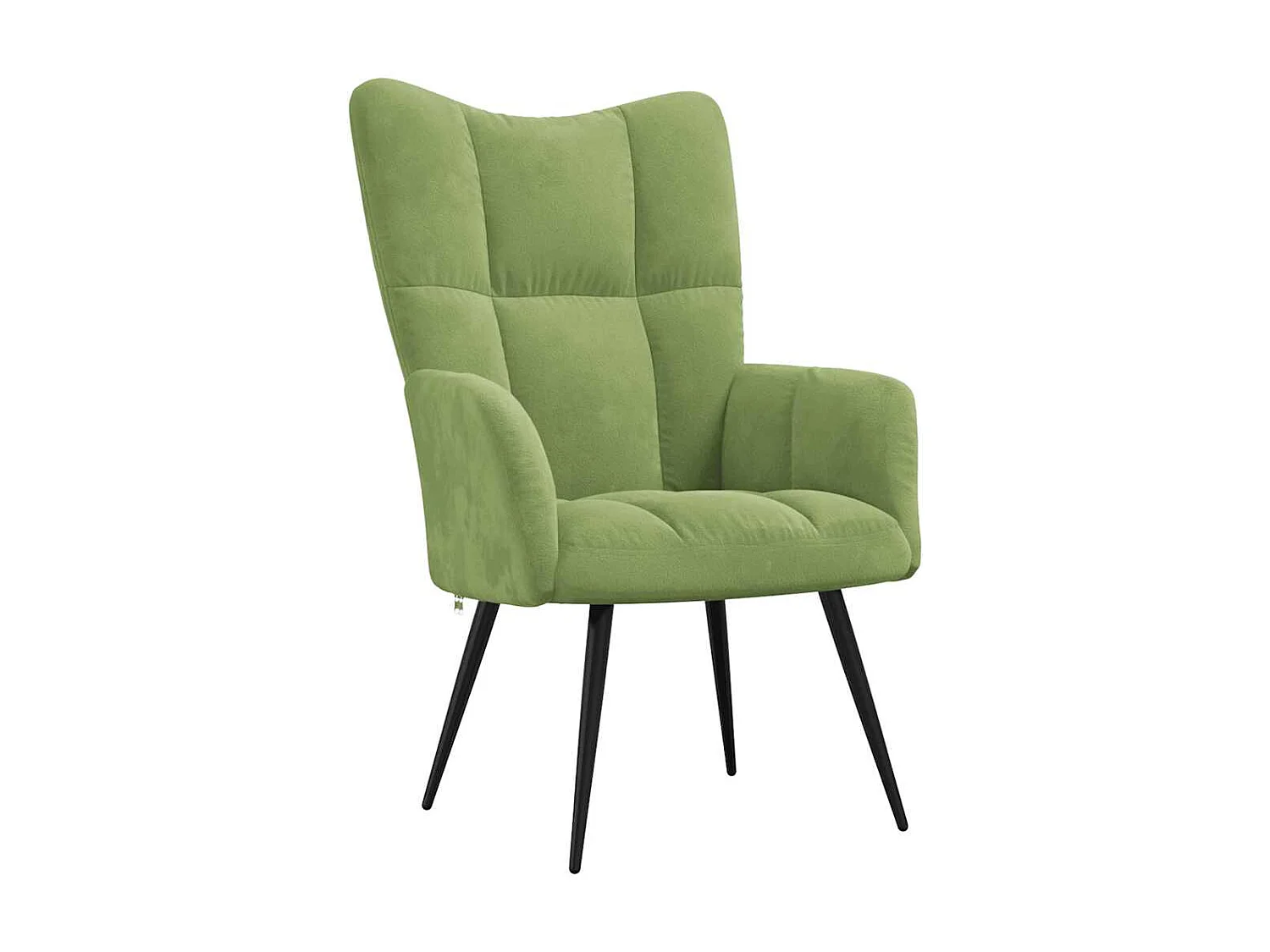 Chaise de relaxation avec tabouret Vert clair Velours