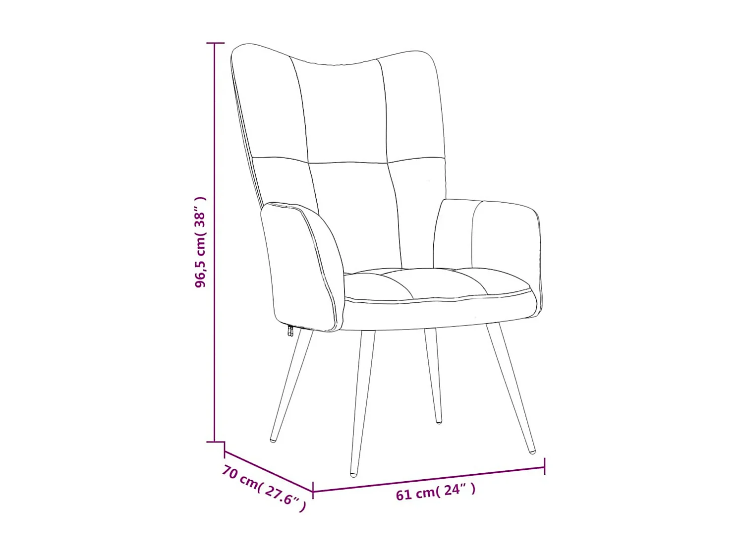 Chaise de relaxation avec tabouret Vert clair Velours