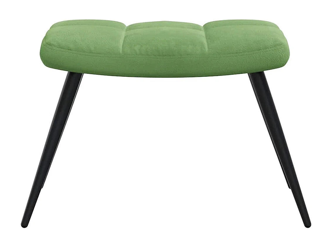 Chaise de relaxation avec tabouret Vert clair Velours