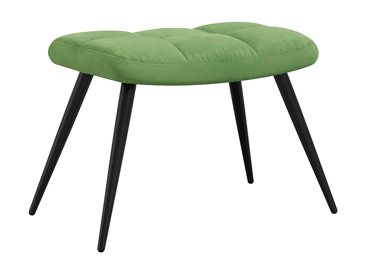 Chaise de relaxation avec tabouret Vert clair Velours