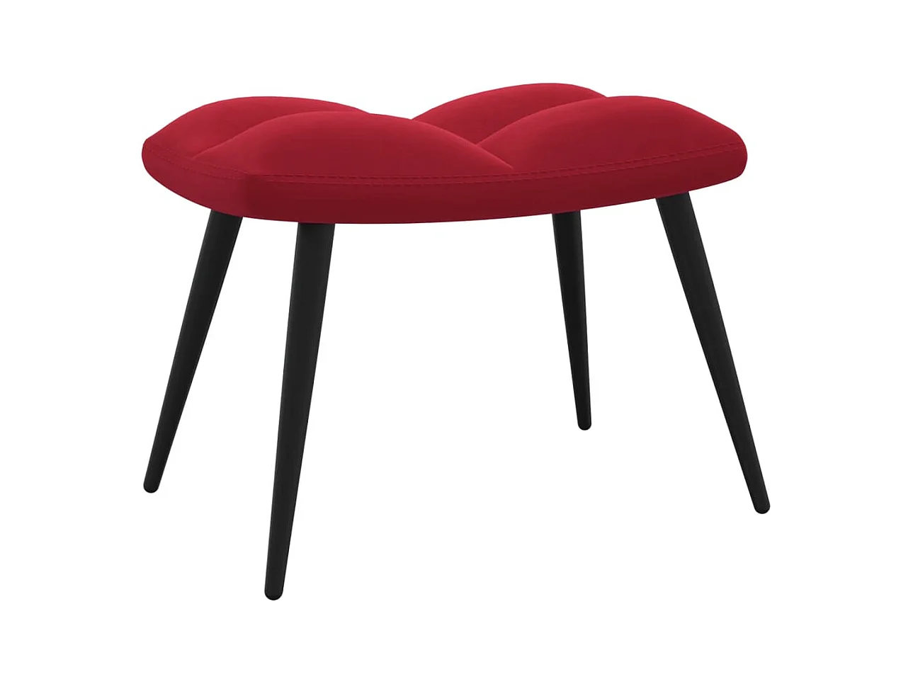 Relaxsessel mit Hocker Weinrot Samt