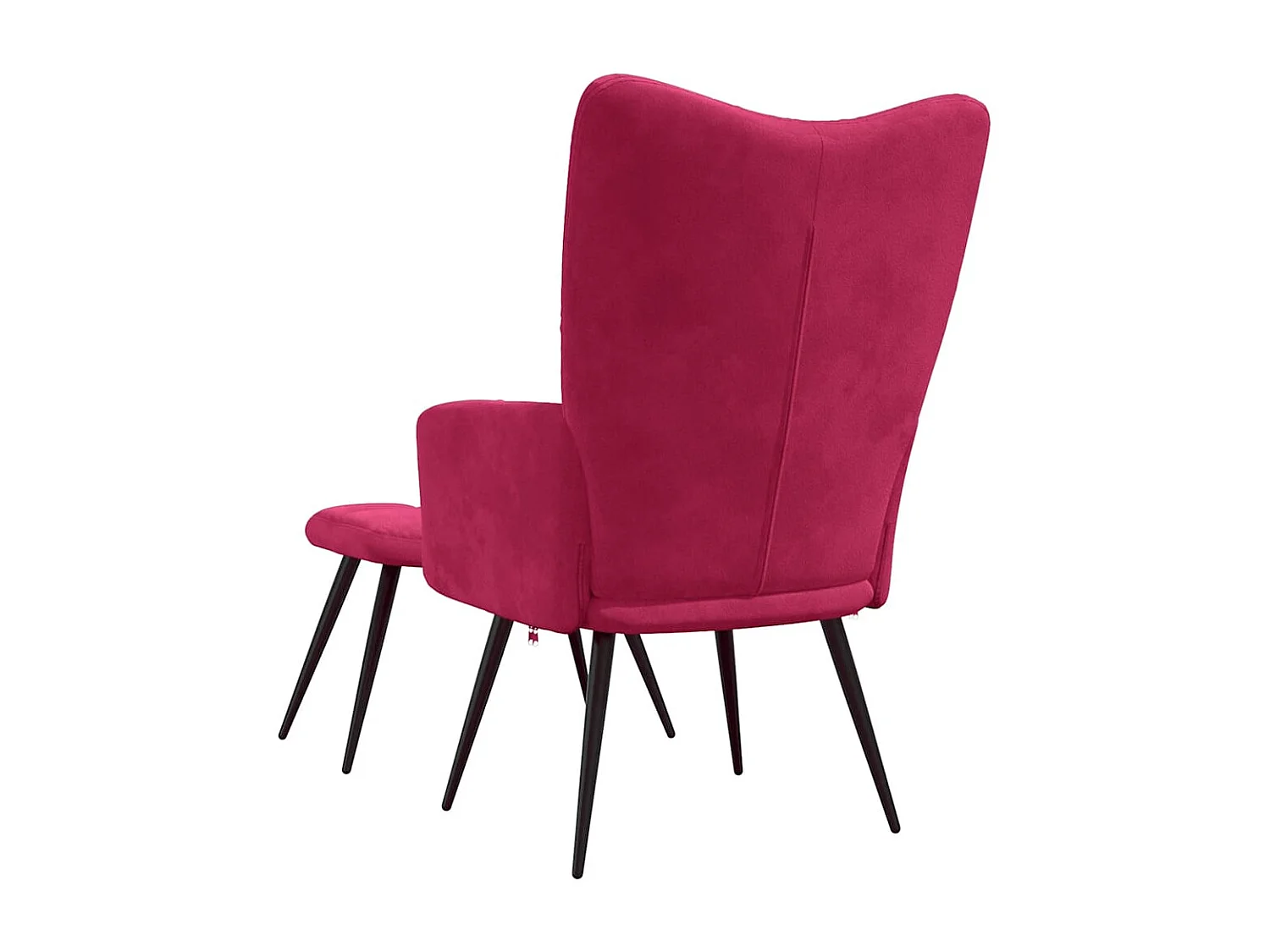 Chaise de relaxation avec tabouret Rouge bordeaux Velours