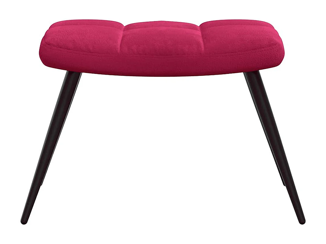 Chaise de relaxation avec tabouret Rouge bordeaux Velours