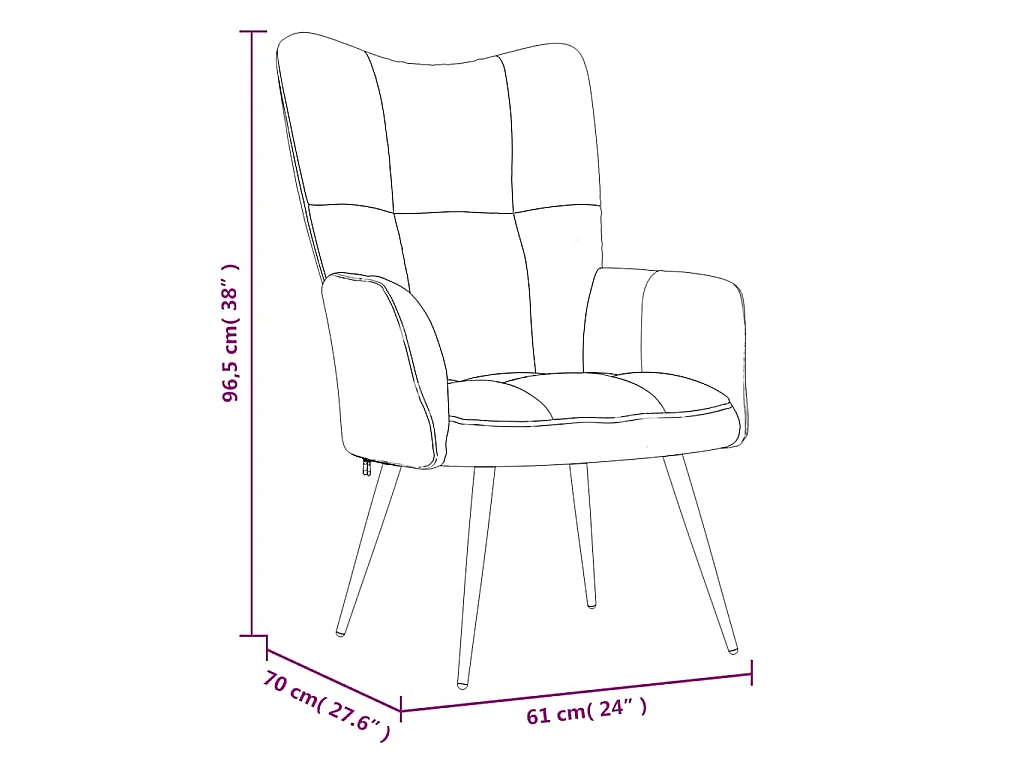 Chaise de relaxation avec tabouret Rouge bordeaux Velours