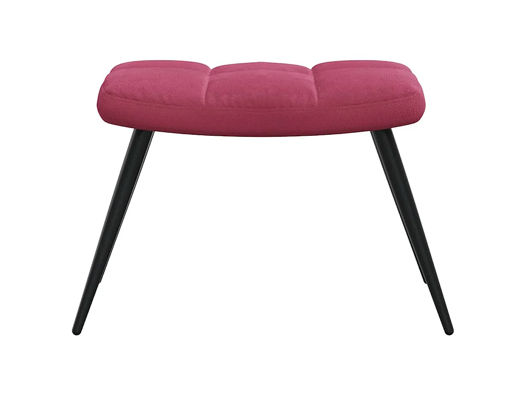 Chaise de relaxation avec tabouret Rouge bordeaux Velours