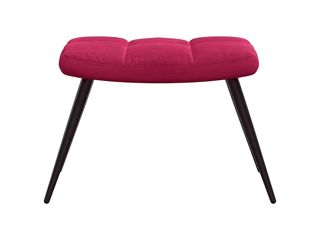 Relaxsessel mit Hocker Weinrot Samt