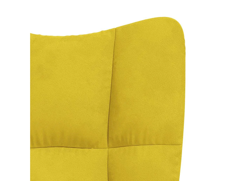 Fauteuil relax avec tabouret en velours jaune moutarde