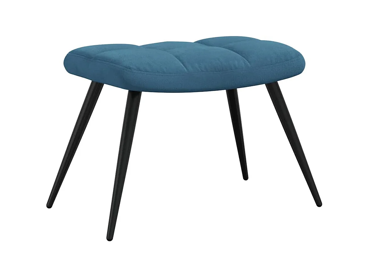 Poltrona Relax con Poggiapiedi Blu in Velluto