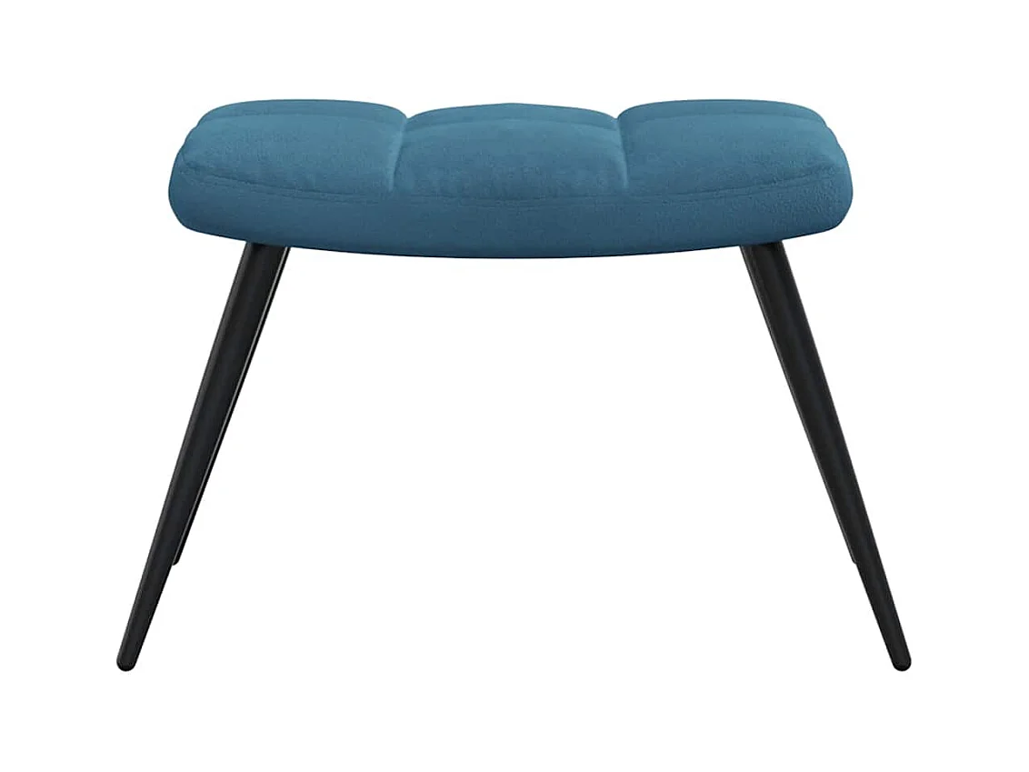 Relaxsessel mit Hocker Blau Samt