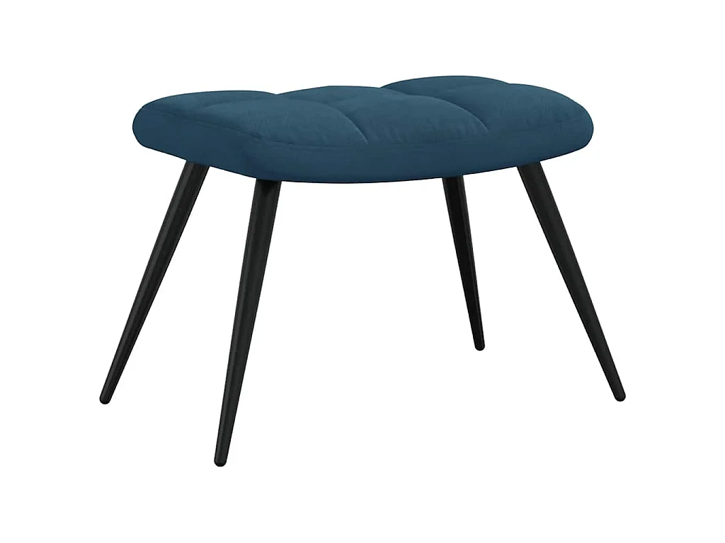 Chaise de relaxation avec tabouret Bleu Velours
