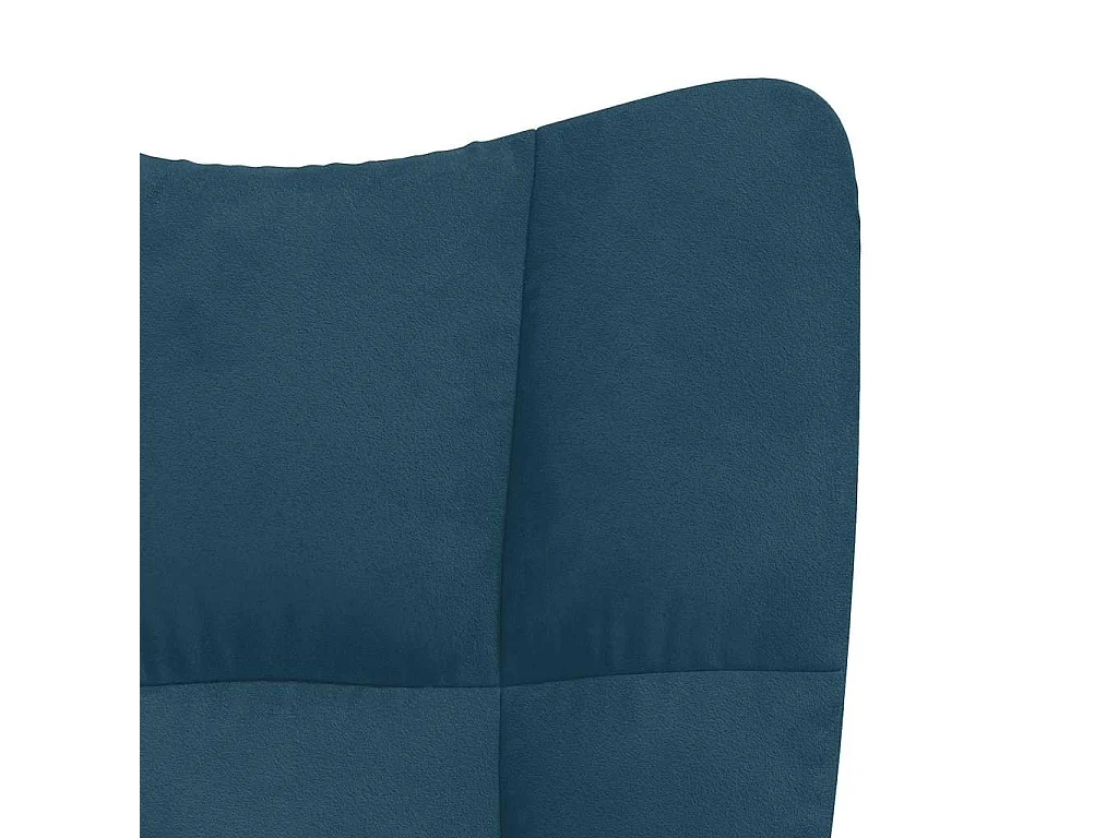 Chaise de relaxation avec tabouret Bleu Velours