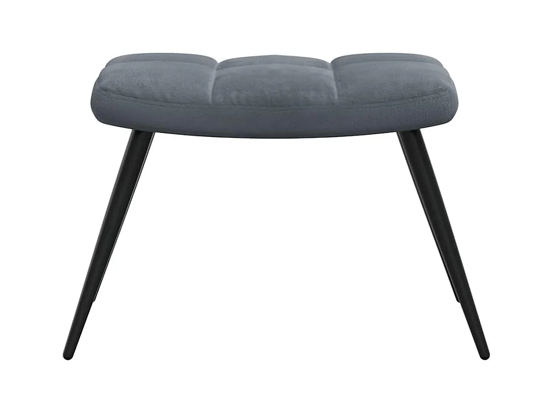 Relaxsessel mit Hocker Dunkelgrau Samt