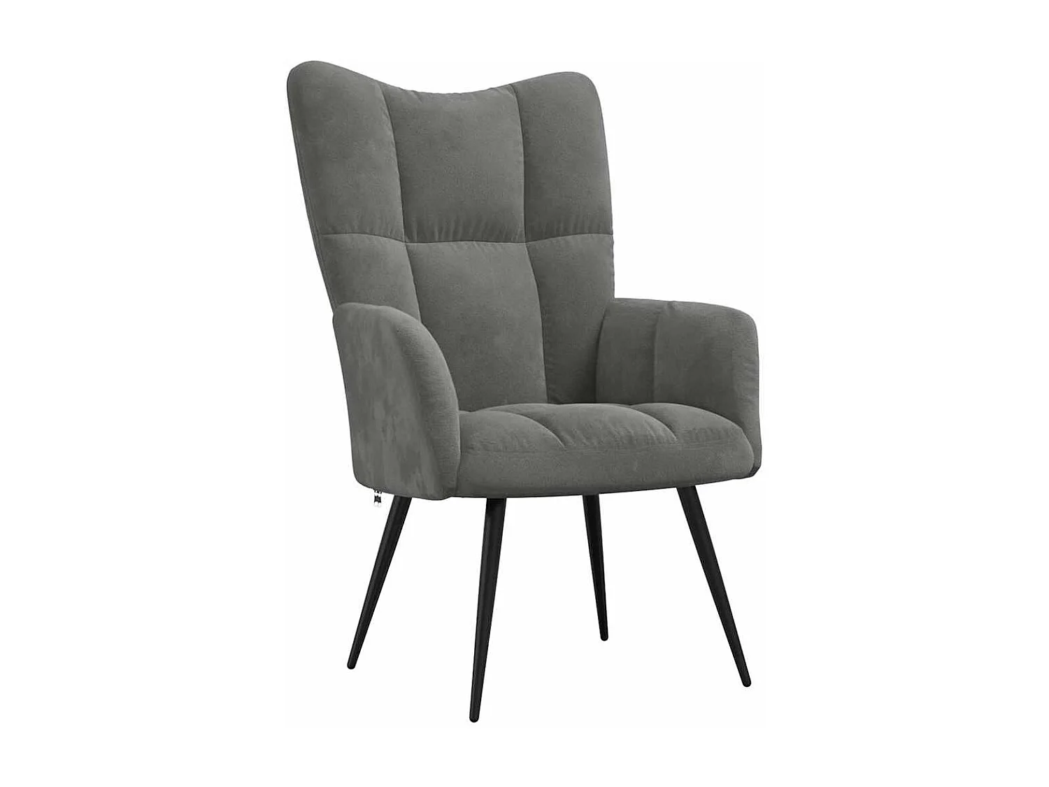 Chaise de relaxation avec tabouret Gris foncé Velours
