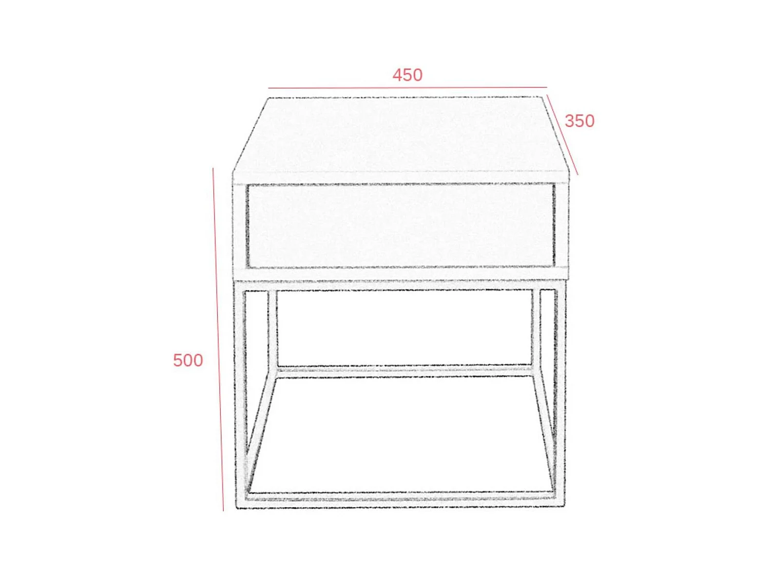 CHAMBRE DE NUIT Kay 45/50/35 chêne Wotan