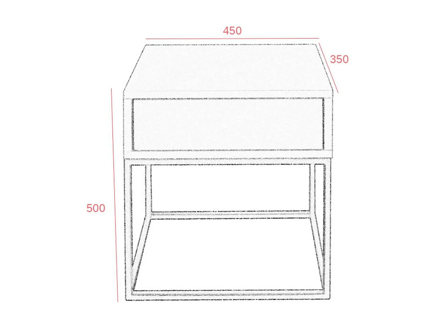 NACHTSCHRANK Kay 45/50/35 weiß