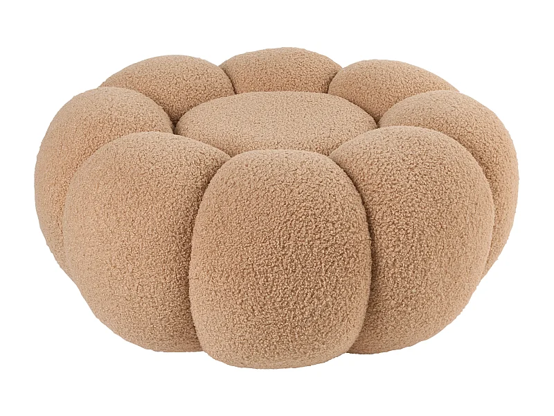 Pouf BEAUFORT Bouclé Marron clair
