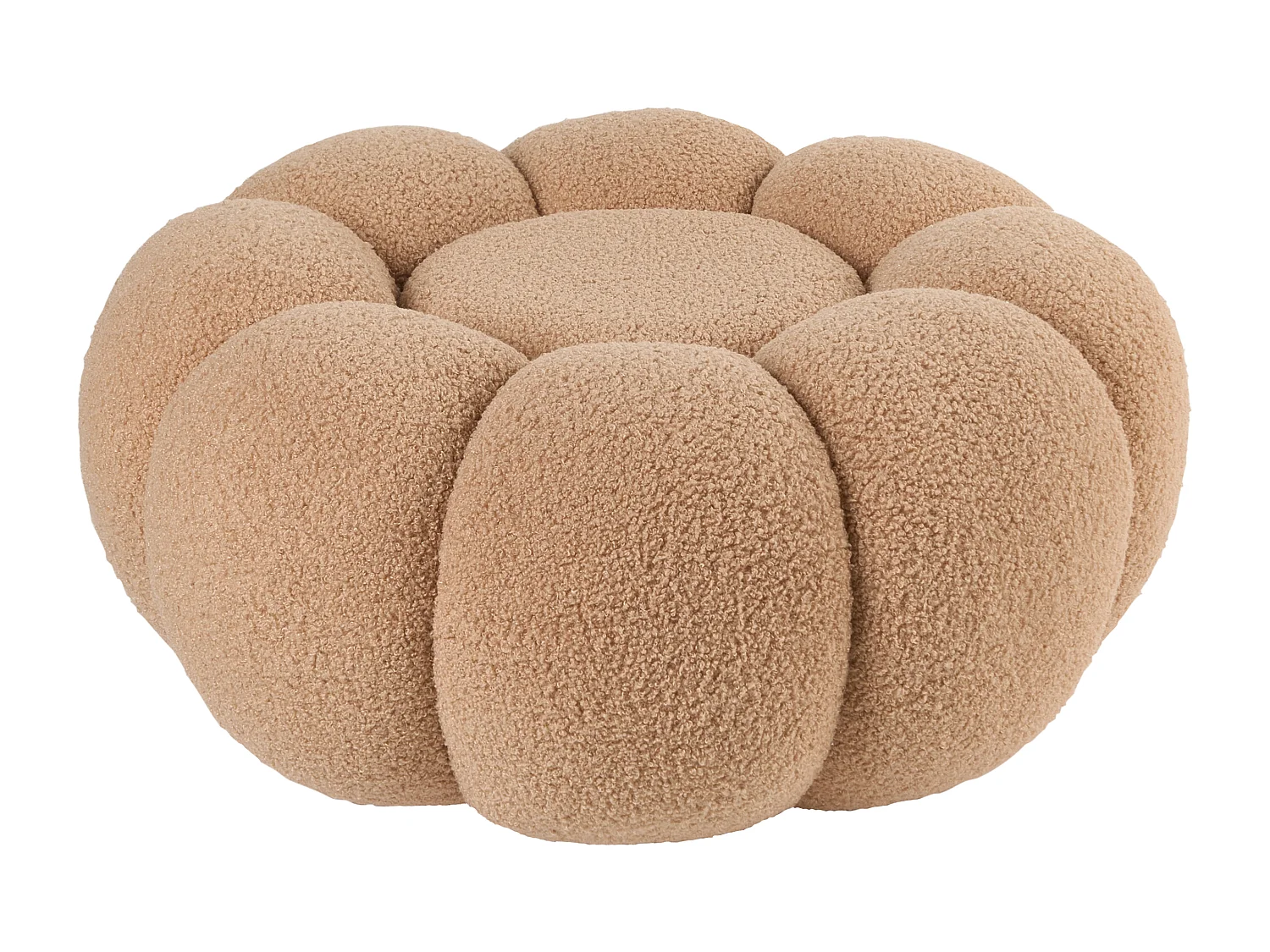 Pouf BEAUFORT Bouclé Marron clair