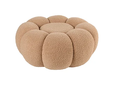 Puf BEAUFORT Boucle Jasnobrązowy 60 cm 60 cm 27 cm