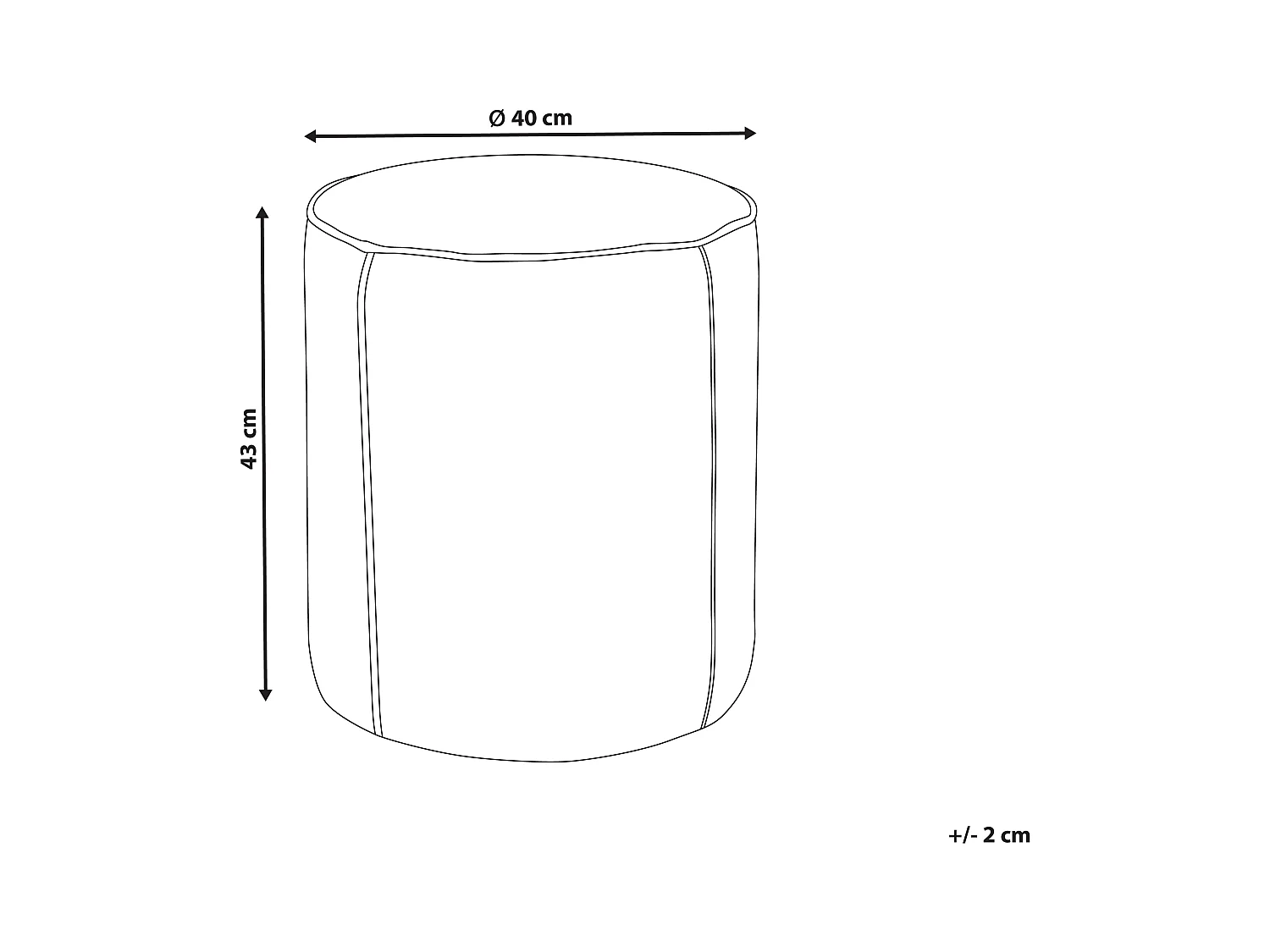 Pouf SEDONA Velluto Tortora 40 cm 40 cm 43 cm
