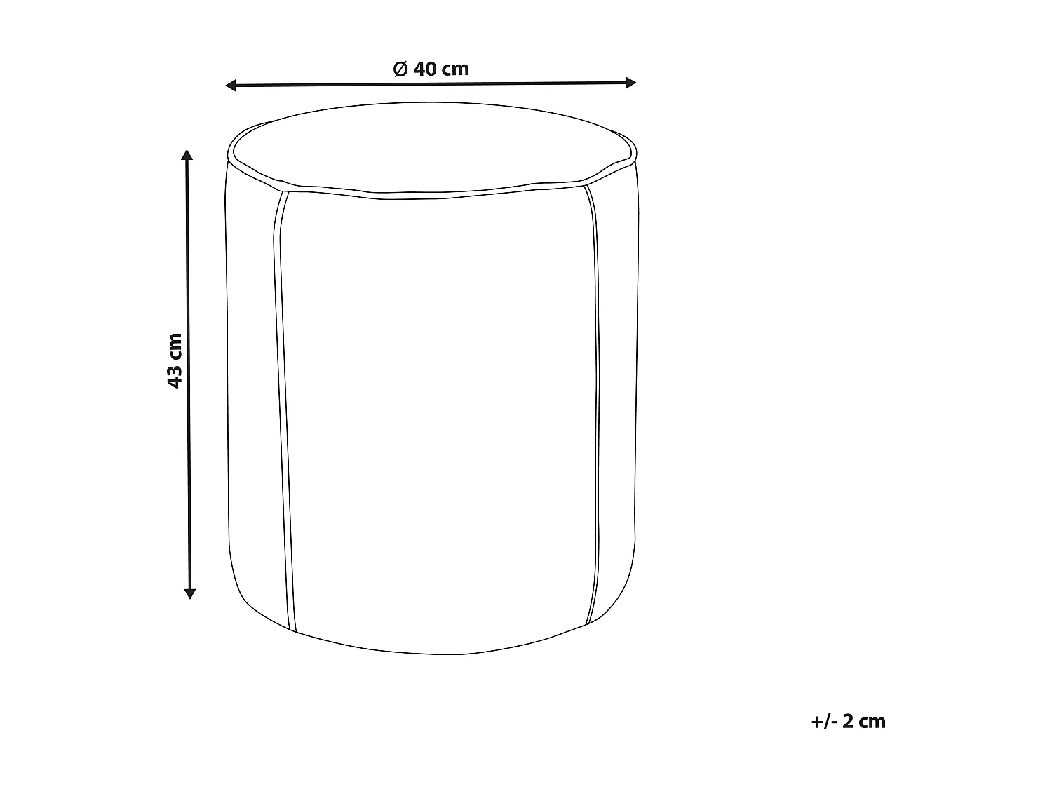 Puf SEDONA Welur Beżowoszary 40 cm 40 cm 43 cm