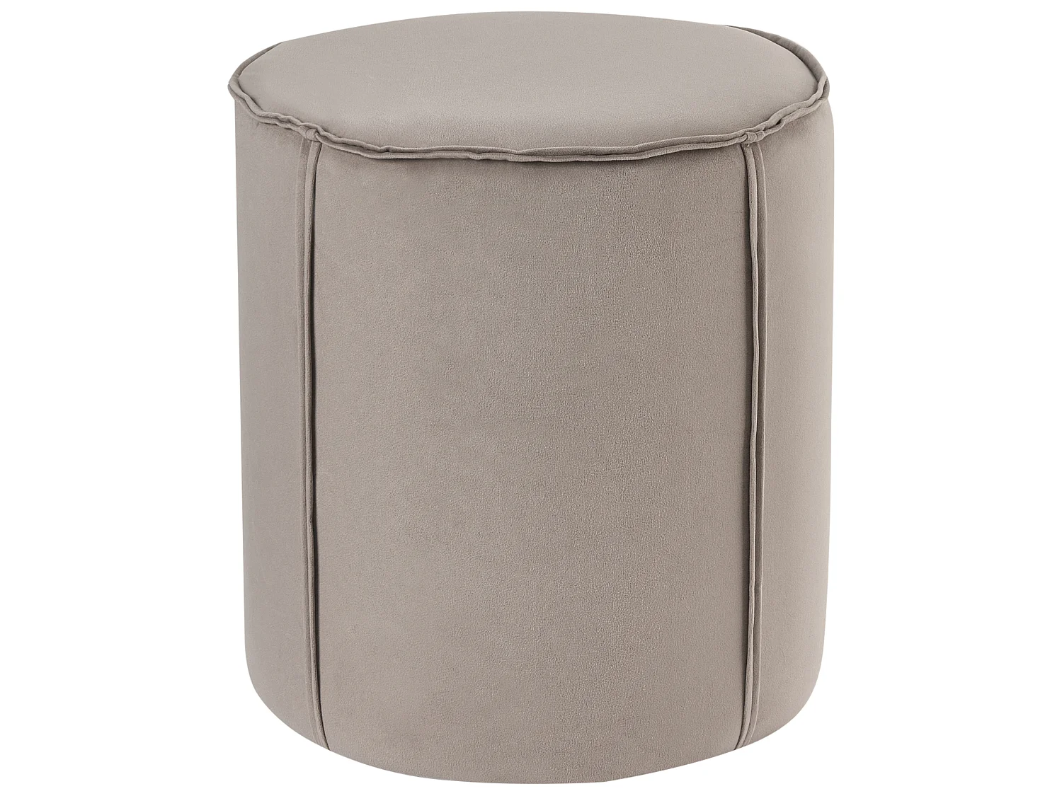 Pouf SEDONA Samtstoff Taupe 40 cm 40 cm 43 cm