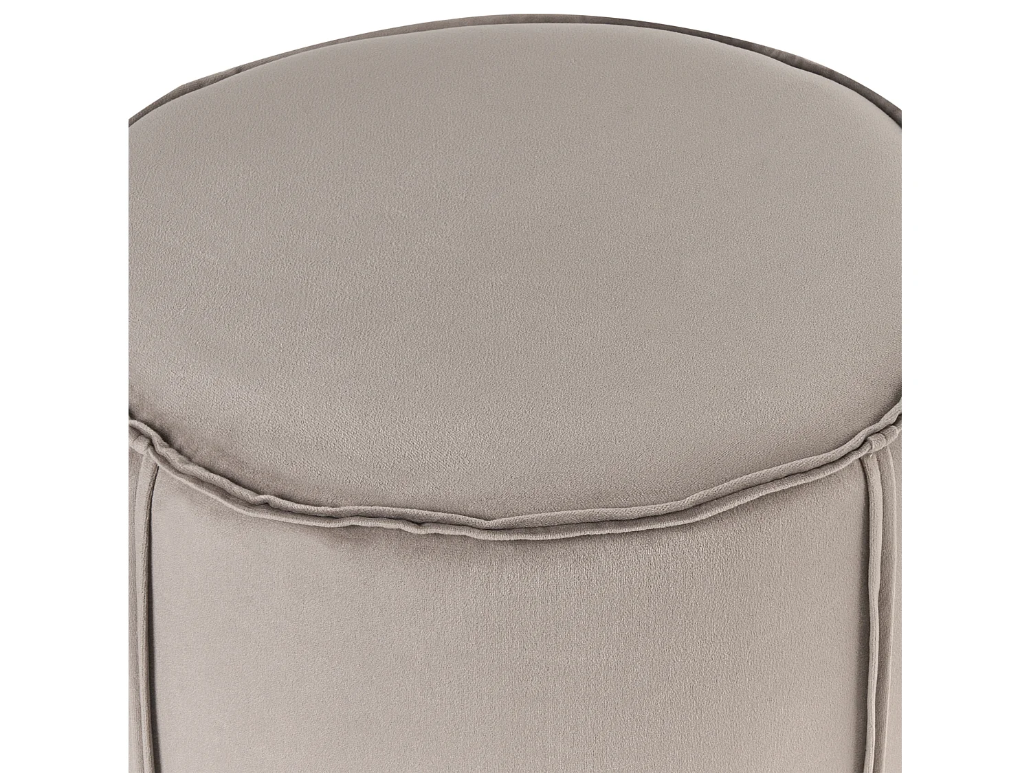 Pouf SEDONA Samtstoff Taupe 40 cm 40 cm 43 cm