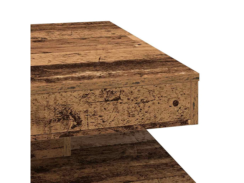 Table basse rotative à 360 degrés vieux bois 70x70x34,5 cm