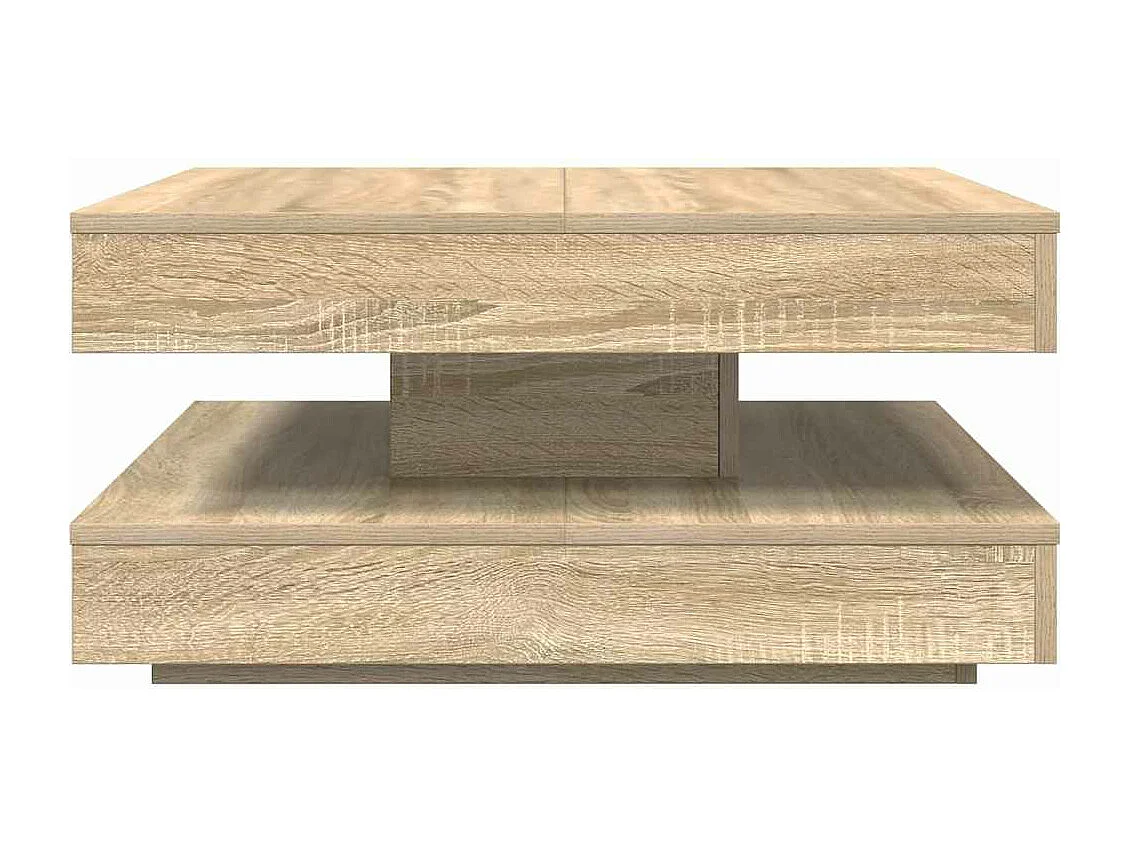 Couchtisch 360-Grad Drehbar Sonoma-Eiche 70x70x34,5 cm
