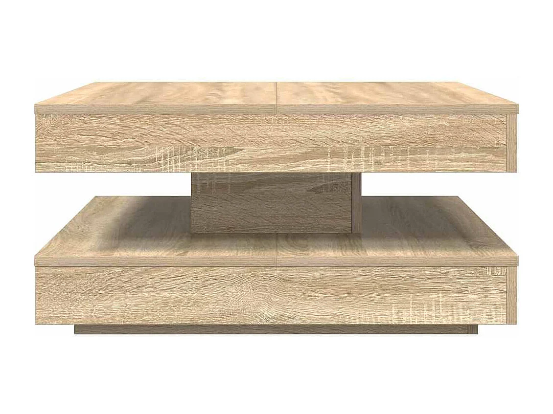 Table basse rotative à 360 degrés chêne sonoma 70x70x34,5 cm